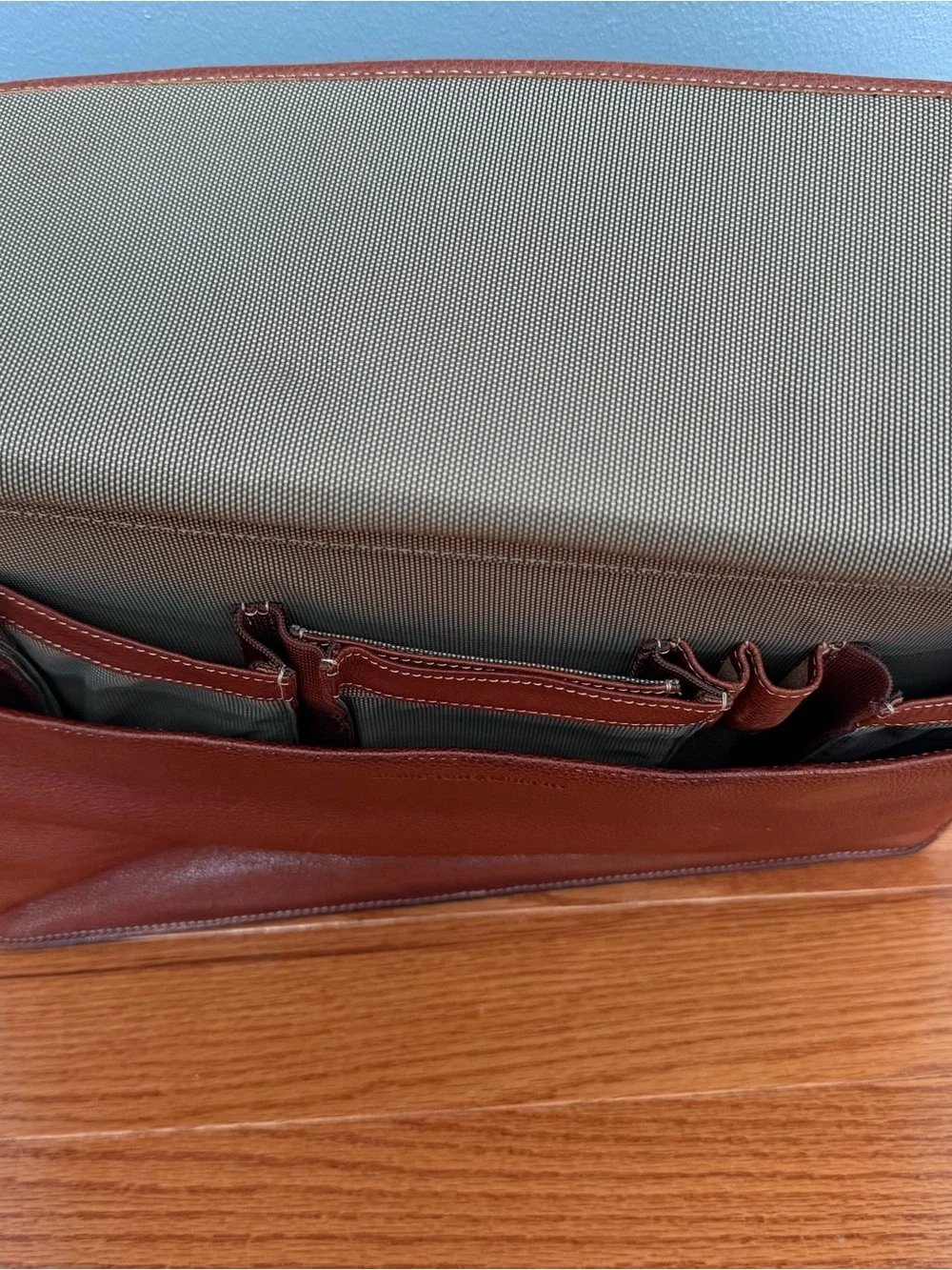 Johnston & Murphy Red-Brown Leather Briefcase with Matching Portfolio